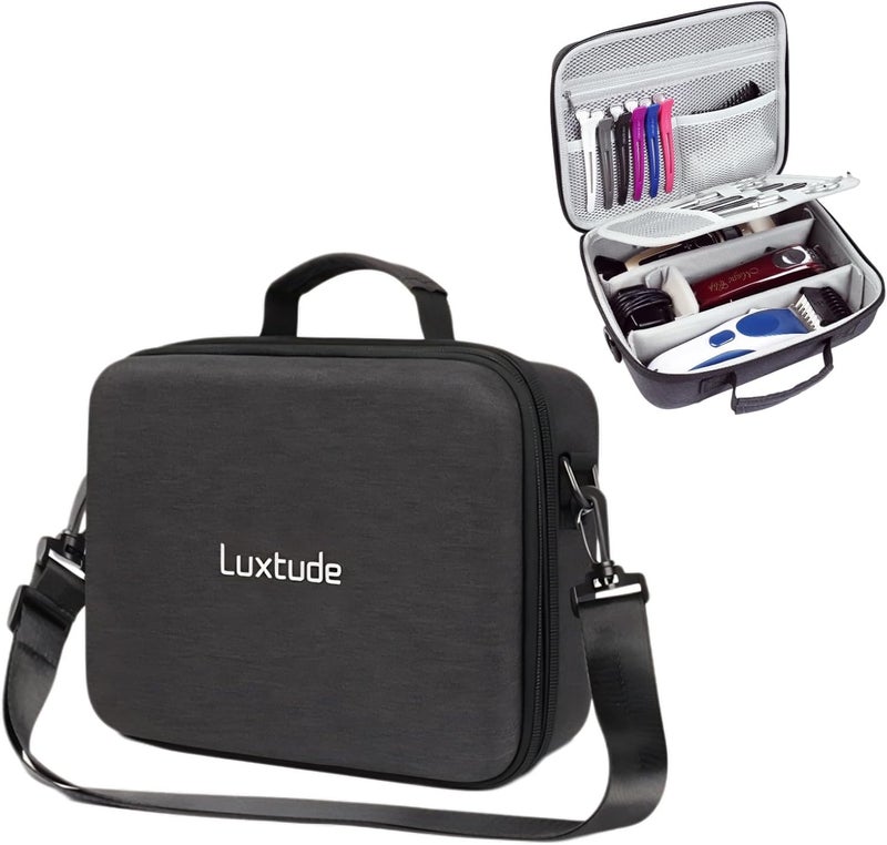 Luxtude Large Barber Case, Hard Barber Bags for Clippers and Supplies, Travel Hair Clipper Case, Clipper and Trimmer Cases with Shoulder Strap, Easy Carrying - Image 1